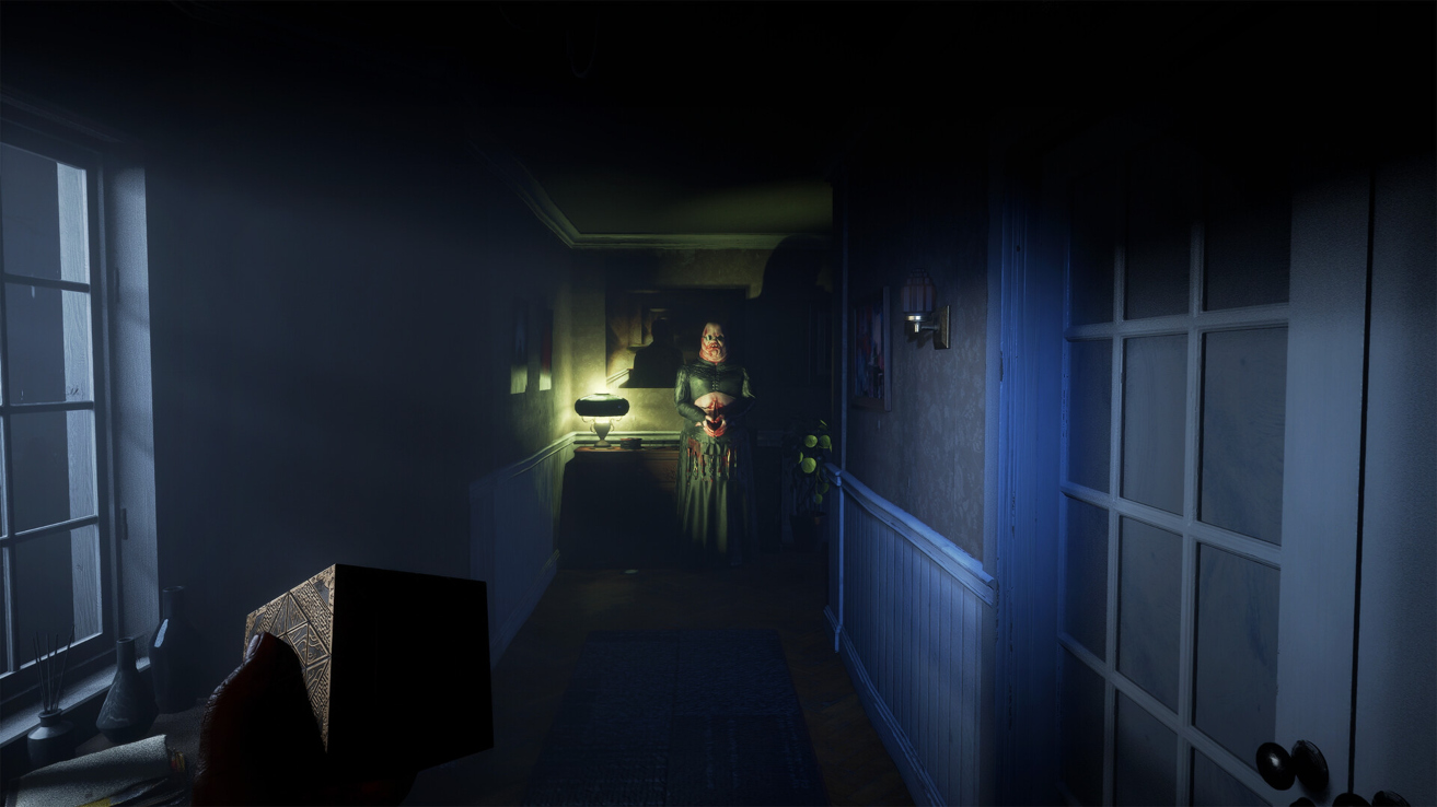 Butterball standing at the end of a hallway in Hellraiser: Revival