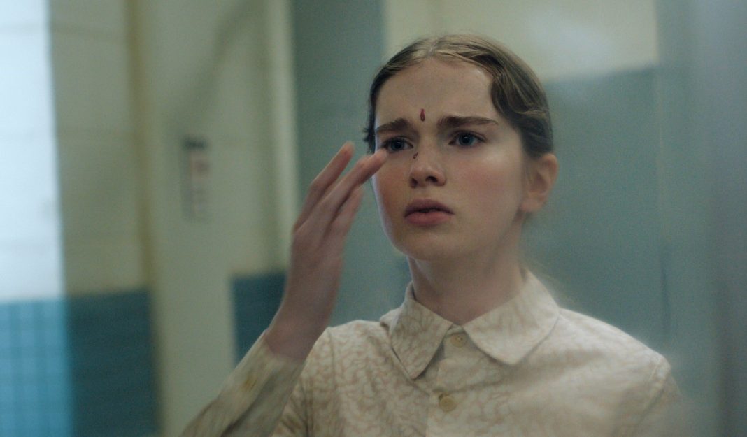Carrie finds blood on her face in Carrie Season 1 Carrie finds blood on her face in Carrie Season 1