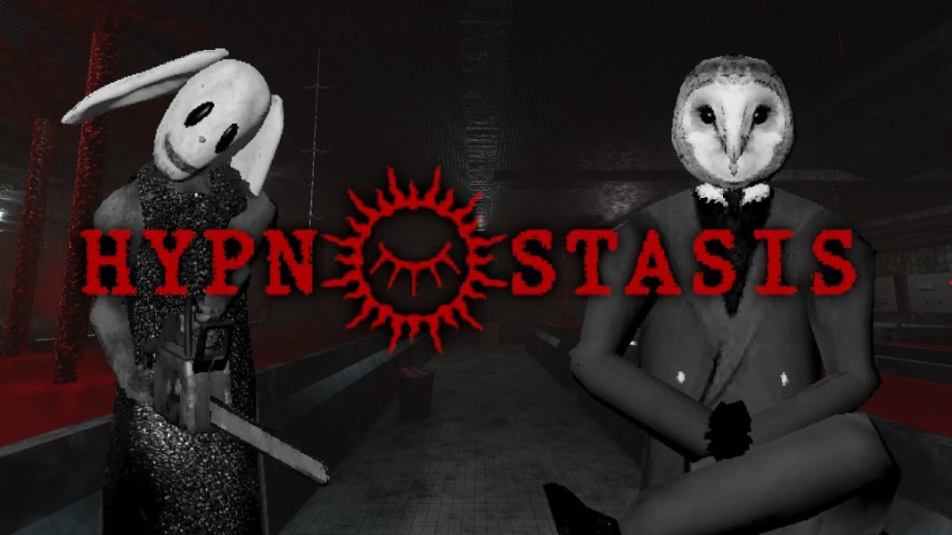 Hypnostasis - Key Art The owl and a masked killer facing the player in Hypnostasis